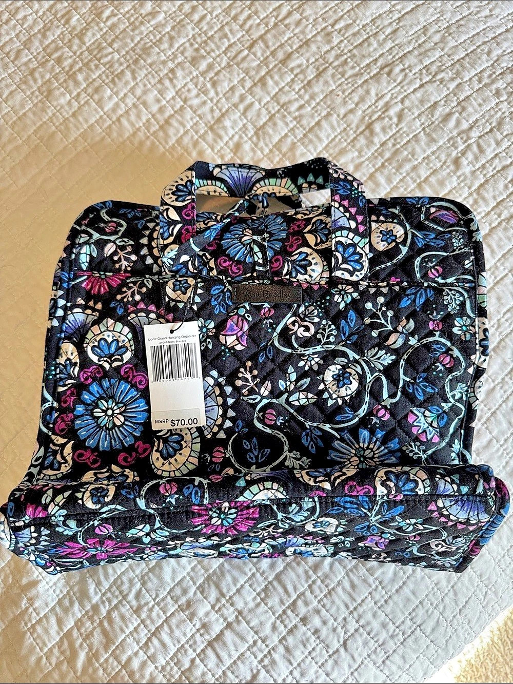 Vera Bradley Iconic Grand Hanging Organizer Black & Blue NWT